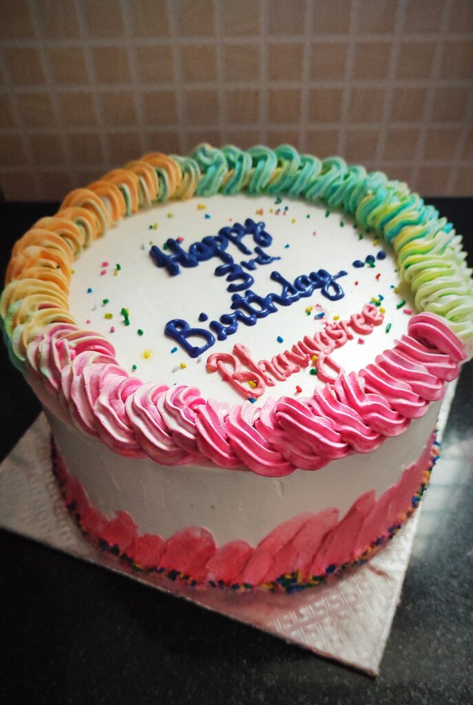 homemade cakes in palakkad , rainbow cake